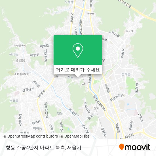 창동 주공4단지 아파트 북측 지도