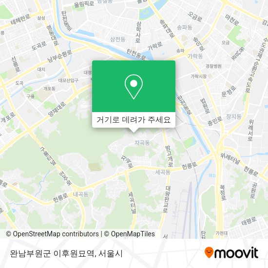 완남부원군 이후원묘역 지도