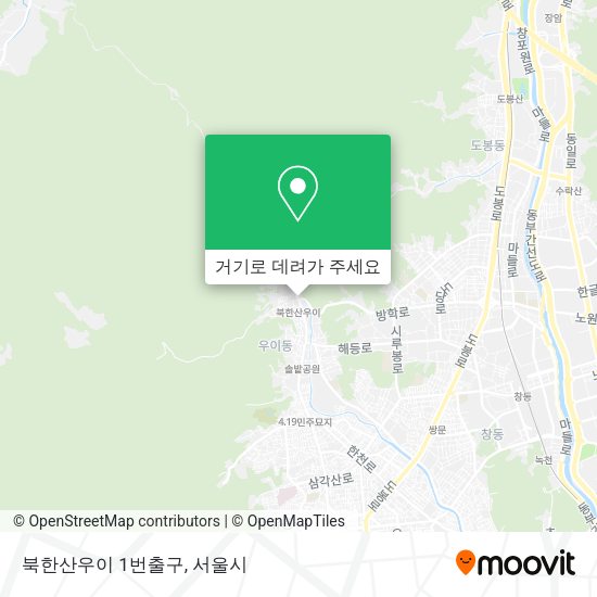 북한산우이 1번출구 지도