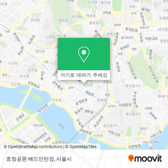 효창공원 배드민턴장 지도