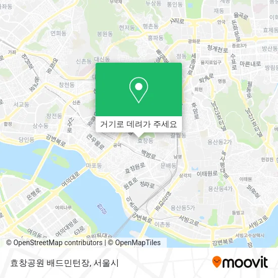 효창공원 배드민턴장 지도