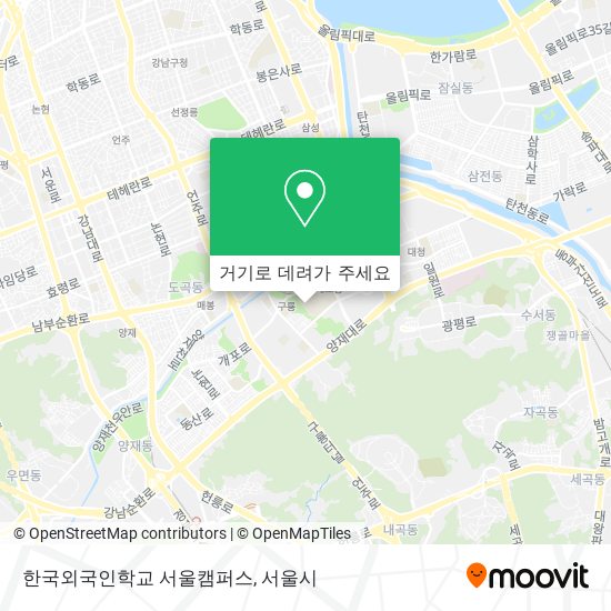 한국외국인학교 서울캠퍼스 지도