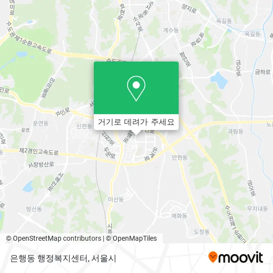 은행동 행정복지센터 지도