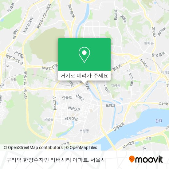 구리역 한양수자인 리버시티 아파트 지도