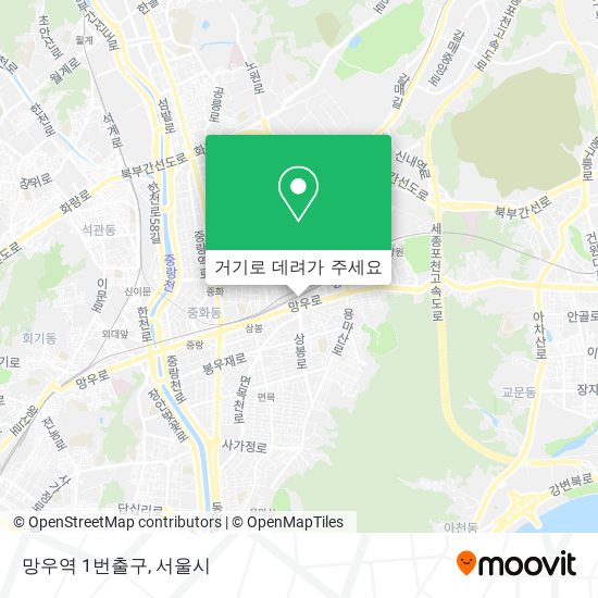 망우역 1번출구 지도