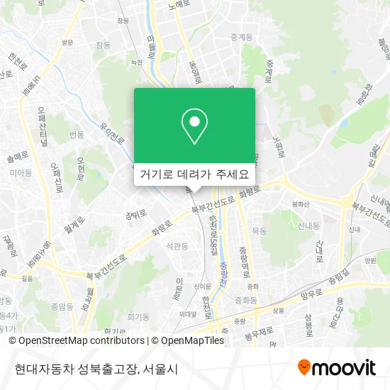 현대자동차 성북출고장 지도
