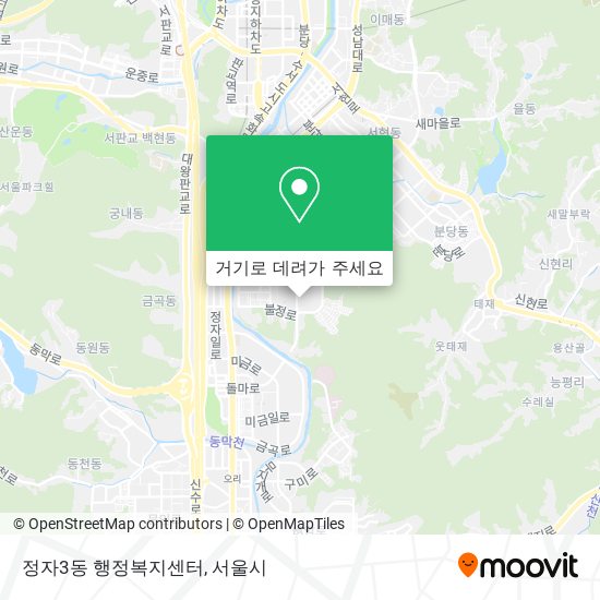 정자3동 행정복지센터 지도
