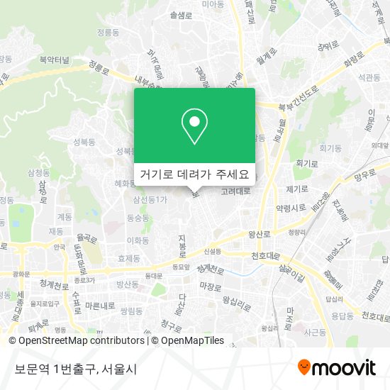 보문역 1번출구 지도