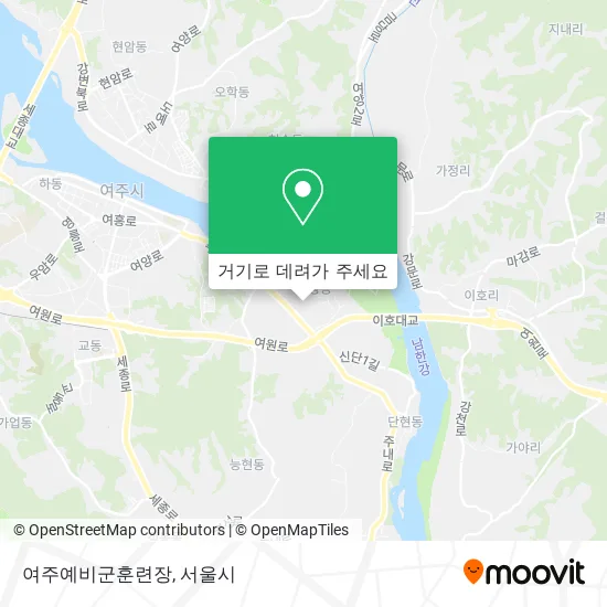 여주예비군훈련장 지도