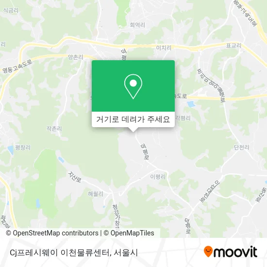 Cj프레시웨이 이천물류센터 지도