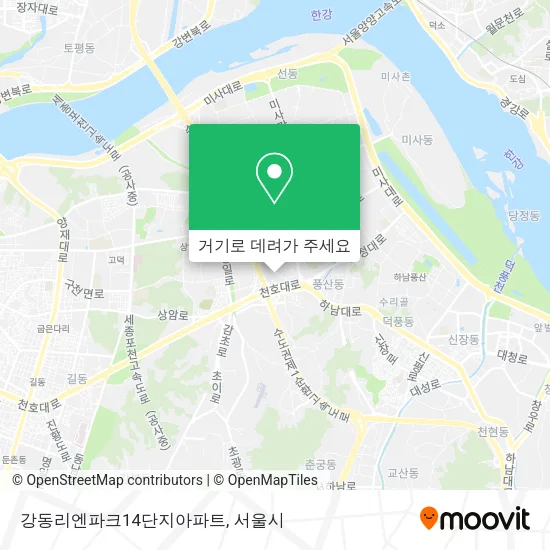 강동리엔파크14단지아파트 지도