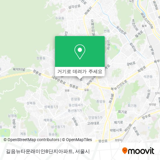 길음뉴타운래미안8단지아파트 지도