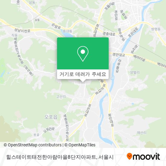 힐스테이트태전한아람마을8단지아파트 지도