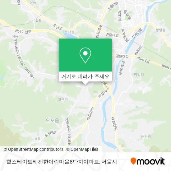 힐스테이트태전한아람마을8단지아파트 지도