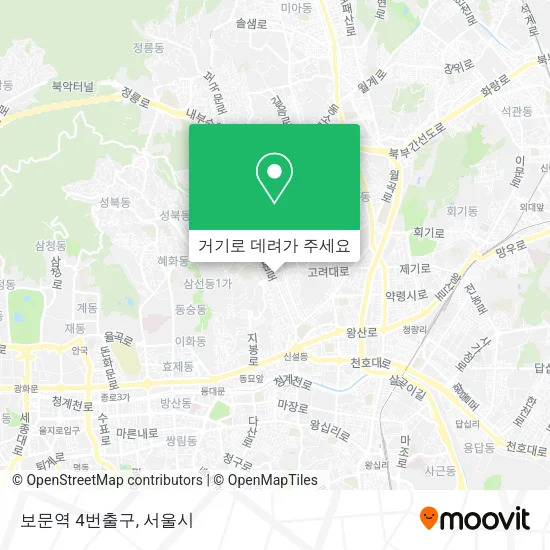 보문역 4번출구 지도
