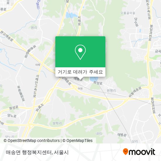 매송면 행정복지센터 지도