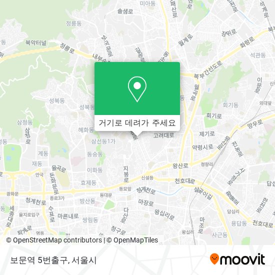 보문역 5번출구 지도