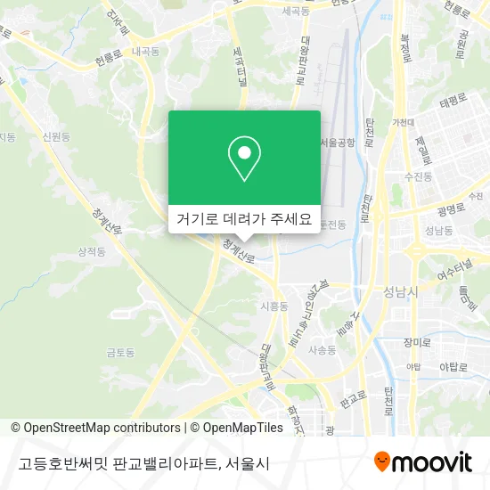 고등호반써밋 판교밸리아파트 지도