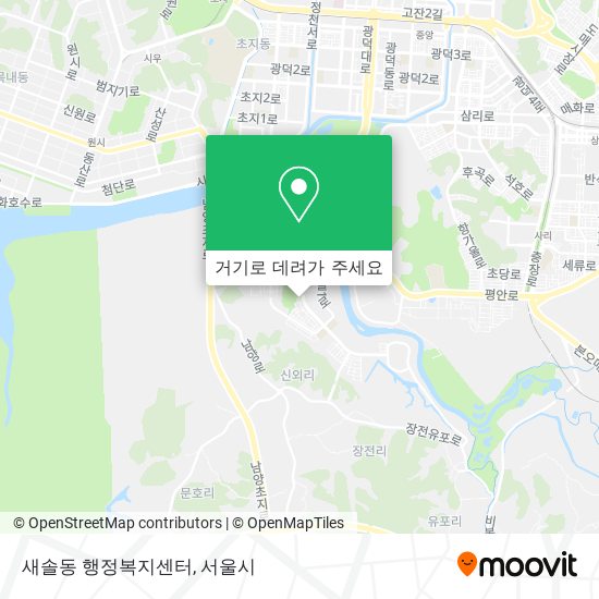 새솔동 행정복지센터 지도