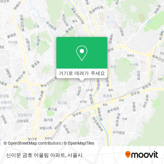 신이문 금호 어울림 아파트 지도