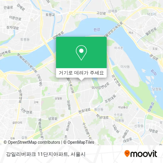 강일리버파크 11단지아파트 지도