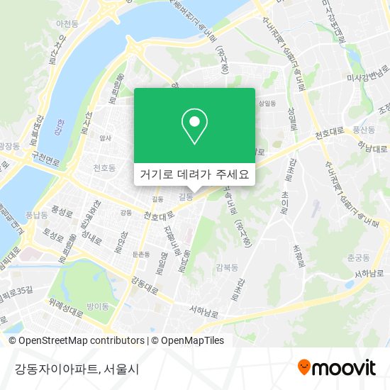 강동자이아파트 지도