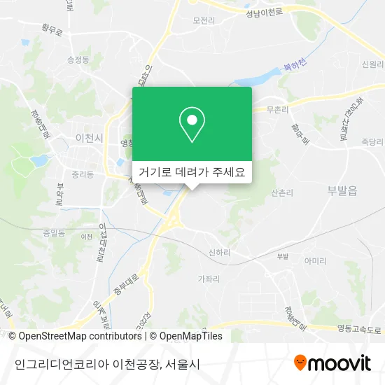 인그리디언코리아 이천공장 지도