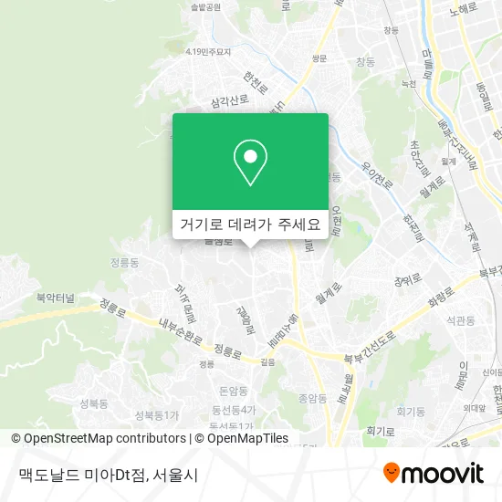 맥도날드 미아Dt점 지도