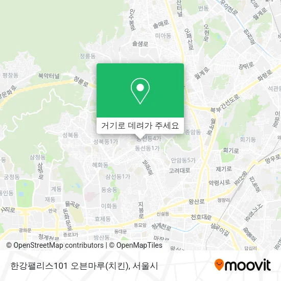 한강팰리스101          오븐마루(치킨) 지도