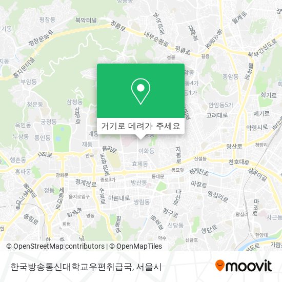 한국방송통신대학교우편취급국 지도