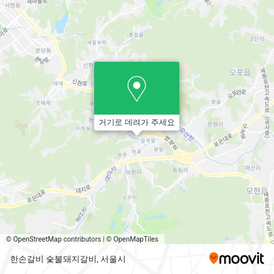 한손갈비 숯불돼지갈비 지도