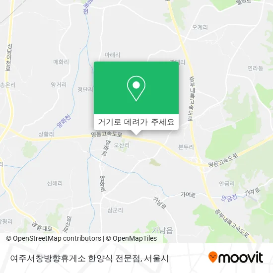여주서창방향휴게소 한양식 전문점 지도