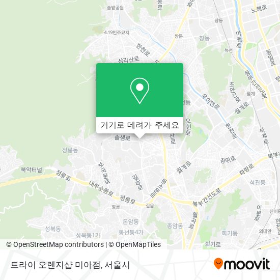 트라이 오렌지샵 미아점 지도