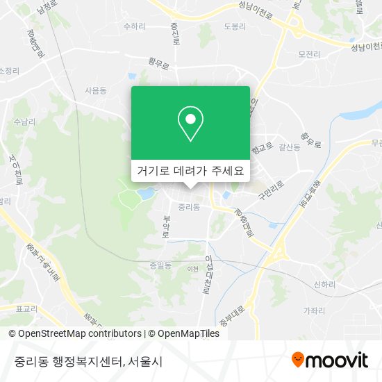 중리동 행정복지센터 지도