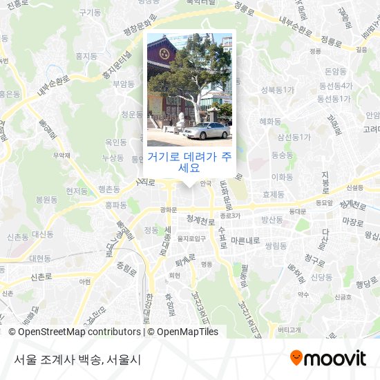 서울 조계사 백송 지도