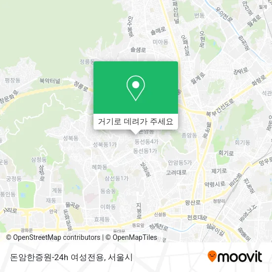 돈암한증원-24h            여성전용 지도