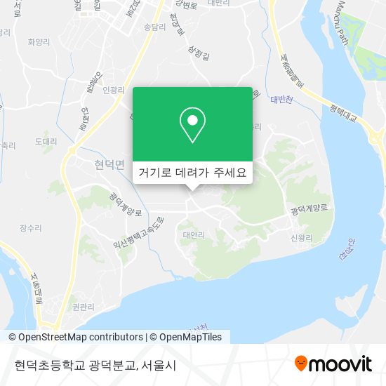 현덕초등학교 광덕분교 지도