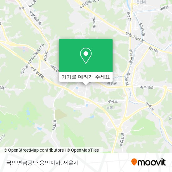 국민연금공단 용인지사 지도