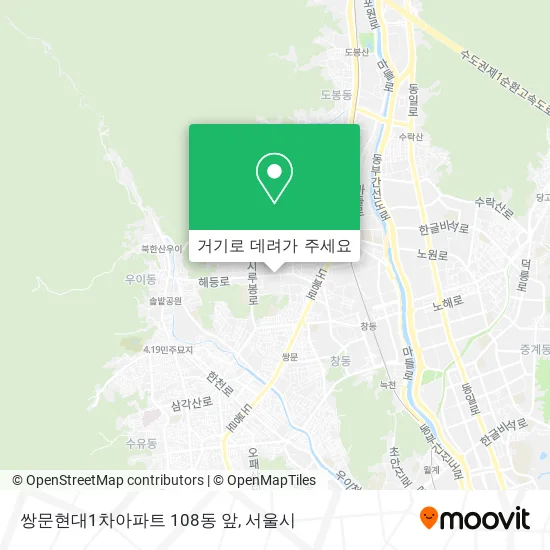 쌍문현대1차아파트 108동 앞 지도