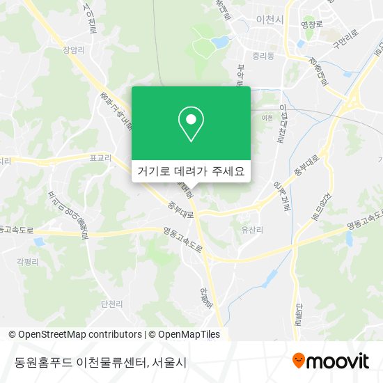 동원홈푸드 이천물류센터 지도