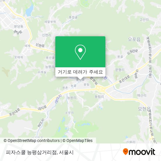 피자스쿨 능평삼거리점 지도
