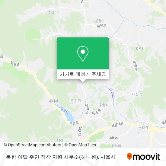 북한 이탈 주민 정착 지원 사무소(하나원) 지도