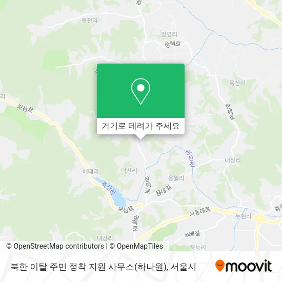북한 이탈 주민 정착 지원 사무소(하나원) 지도