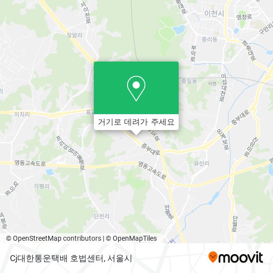 Cj대한통운택배 호법센터 지도