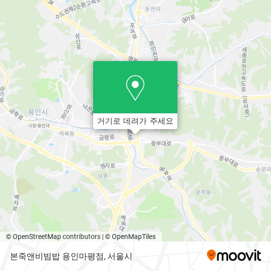 본죽앤비빔밥 용인마평점 지도