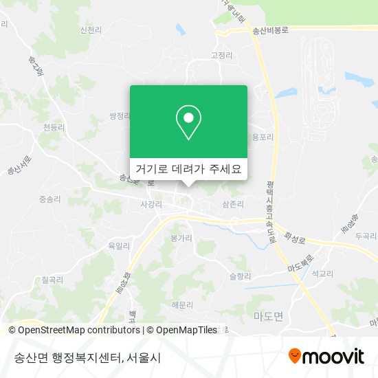송산면 행정복지센터 지도