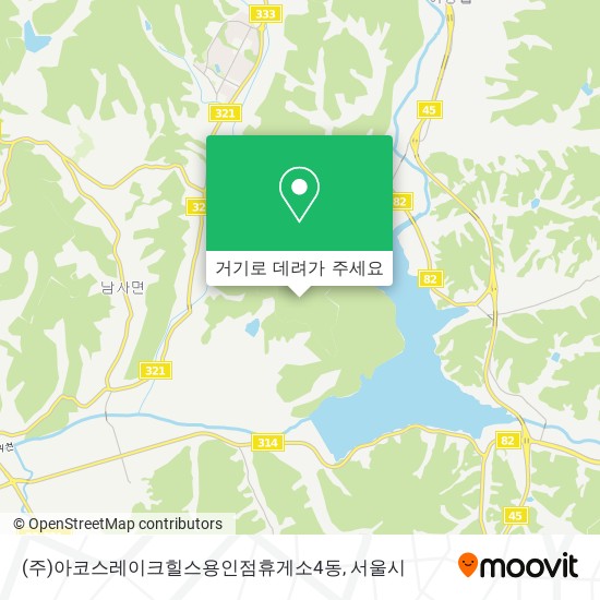 (주)아코스레이크힐스용인점휴게소4동 지도