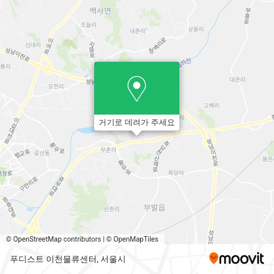 푸디스트 이천물류센터 지도