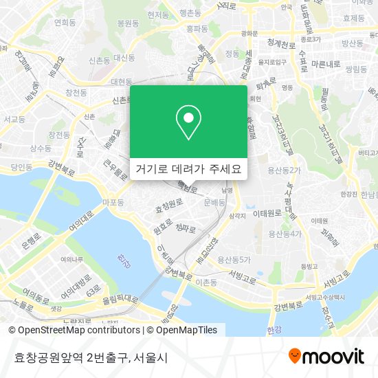 효창공원앞역 2번출구 지도