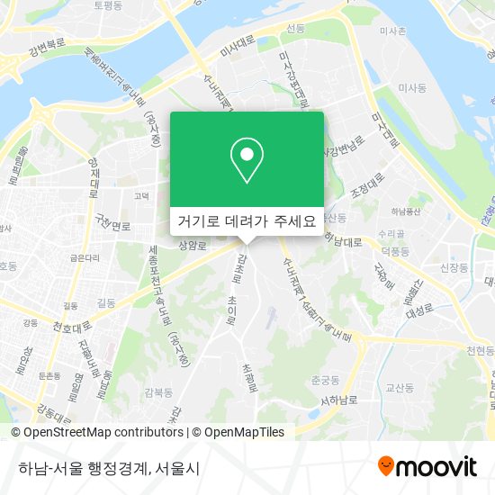 하남-서울 행정경계 지도